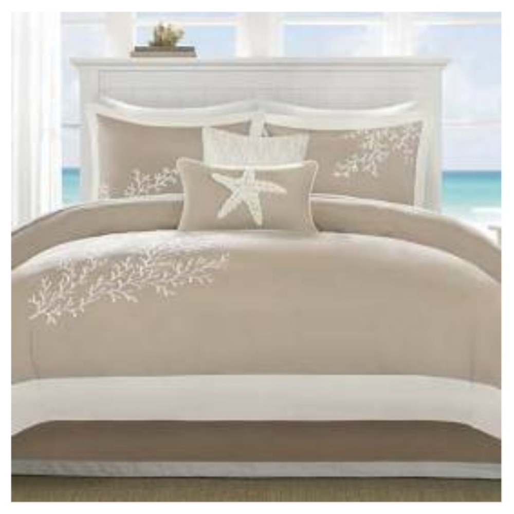 Harbor House Coastline Queen 6 Piece Comforter Set in Khaki - Olliix HH10-1545